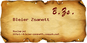 Bleier Zsanett névjegykártya